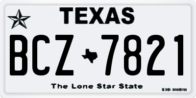 TX license plate BCZ7821
