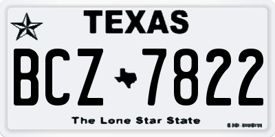 TX license plate BCZ7822