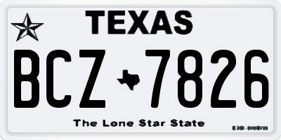 TX license plate BCZ7826
