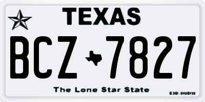 TX license plate BCZ7827
