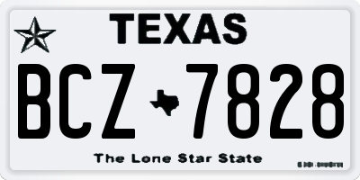 TX license plate BCZ7828