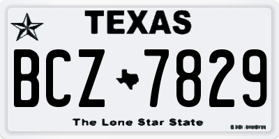 TX license plate BCZ7829