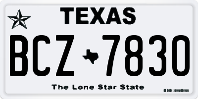 TX license plate BCZ7830
