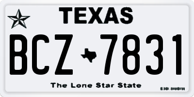 TX license plate BCZ7831
