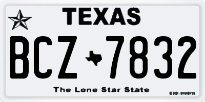TX license plate BCZ7832