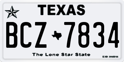 TX license plate BCZ7834