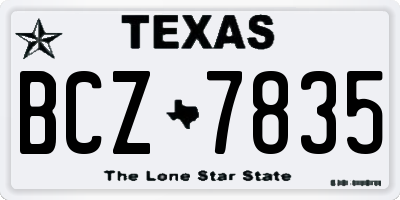 TX license plate BCZ7835
