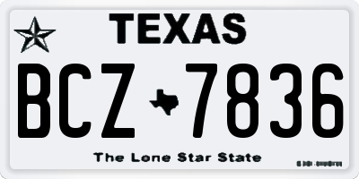TX license plate BCZ7836