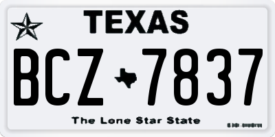 TX license plate BCZ7837