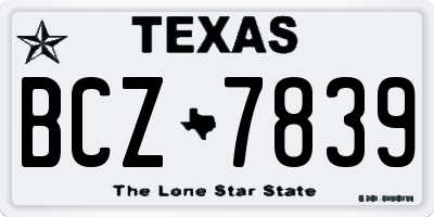 TX license plate BCZ7839
