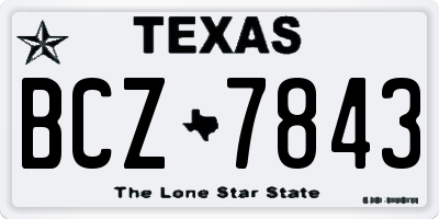 TX license plate BCZ7843