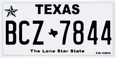 TX license plate BCZ7844