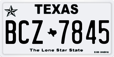 TX license plate BCZ7845