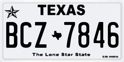 TX license plate BCZ7846