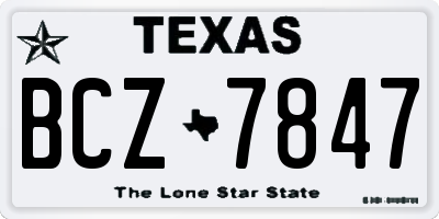 TX license plate BCZ7847