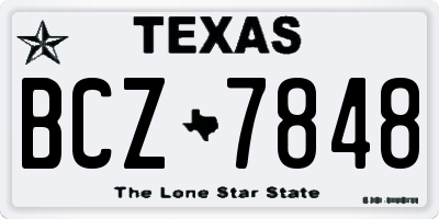 TX license plate BCZ7848