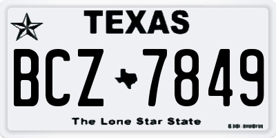 TX license plate BCZ7849