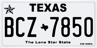 TX license plate BCZ7850