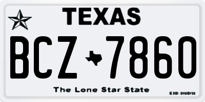 TX license plate BCZ7860