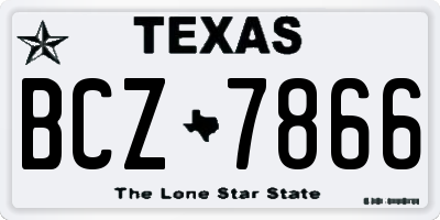 TX license plate BCZ7866