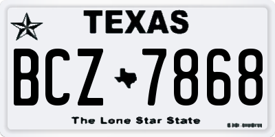 TX license plate BCZ7868