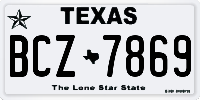 TX license plate BCZ7869