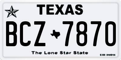 TX license plate BCZ7870