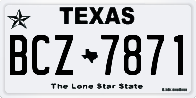 TX license plate BCZ7871