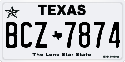 TX license plate BCZ7874