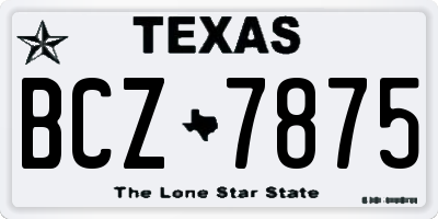 TX license plate BCZ7875