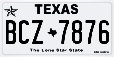 TX license plate BCZ7876