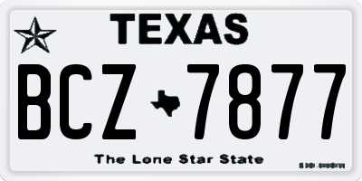 TX license plate BCZ7877