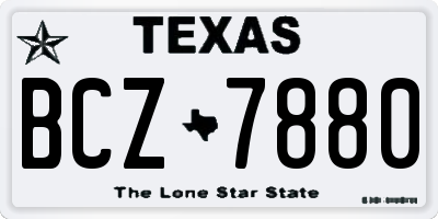 TX license plate BCZ7880