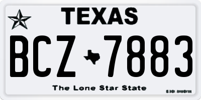 TX license plate BCZ7883