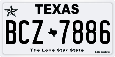 TX license plate BCZ7886