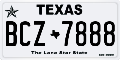 TX license plate BCZ7888