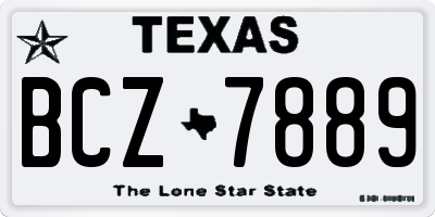TX license plate BCZ7889