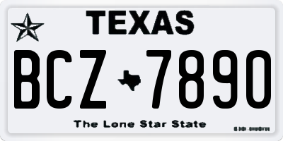 TX license plate BCZ7890