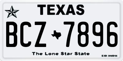 TX license plate BCZ7896