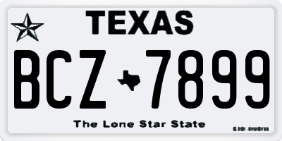 TX license plate BCZ7899