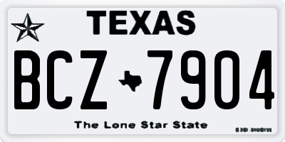 TX license plate BCZ7904
