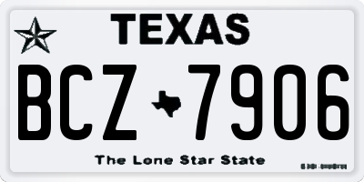TX license plate BCZ7906