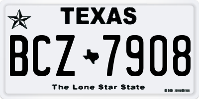 TX license plate BCZ7908