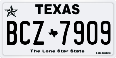 TX license plate BCZ7909