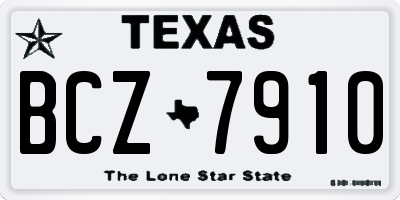 TX license plate BCZ7910