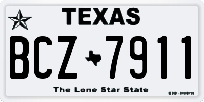 TX license plate BCZ7911