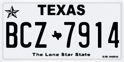 TX license plate BCZ7914