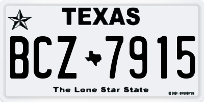 TX license plate BCZ7915