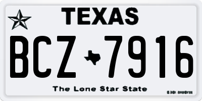 TX license plate BCZ7916