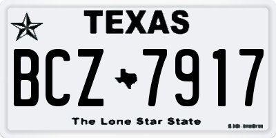 TX license plate BCZ7917
